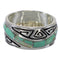 Water Wave Turquoise Opal Southwest Silver Ring Size 6-1/4 QX82376